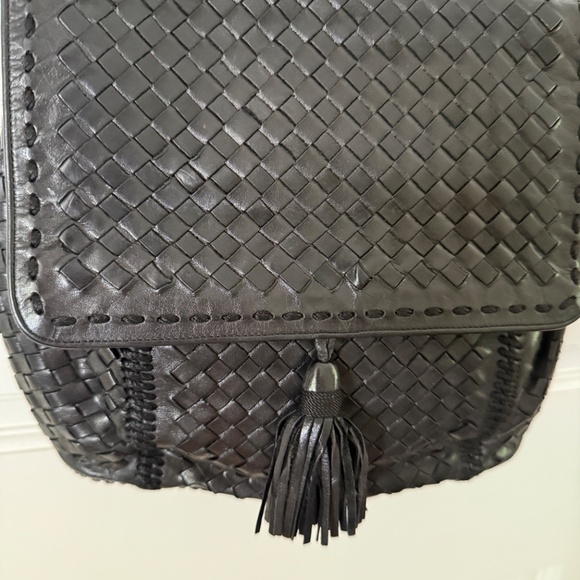 Jay Herbert by Sharif Black Woven Leather Shoulder Bag - Picture 1 of 14